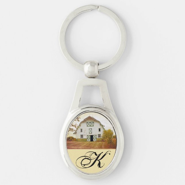 Personalised Key Chain Sunset Barn Country Rustic (Front)