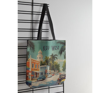Personalised Key West Florida Vintage Travel Marke Tote Bag