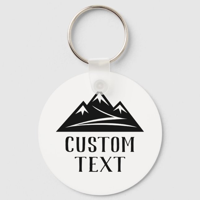 Personalised keychain with mountain peaks logo (Front)