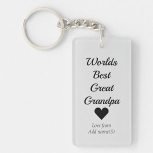 Personalised keychain worlds best great grandpa