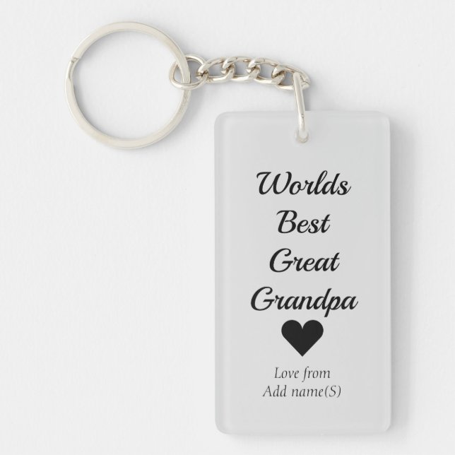 Personalised keychain worlds best great grandpa (Front)