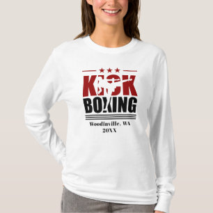 Personalised Kick Boxing Boxer Location Date Name T-Shirt