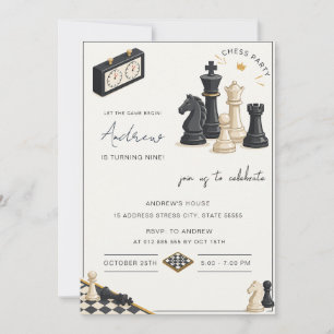 Personalised Kid Chess Birthday Invitation