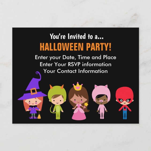 Personalised Kid Halloween invitation Postcard (Front)