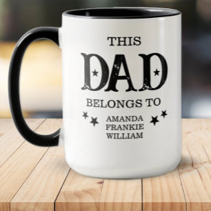 Personalised Kid Names Dad Mug