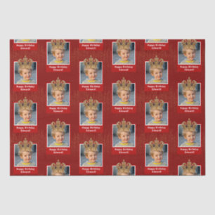 Personalised Kid Photo Happy Birthday King Crown Tissue Paper