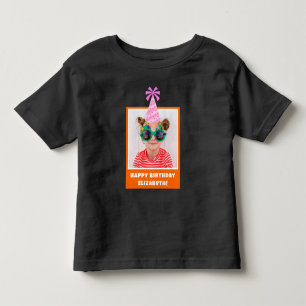 Personalised Kid Photo Happy Birthday w/ Pink Hat Toddler T-Shirt