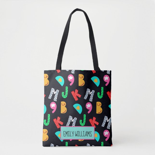 Personalised Kid's Alphabets Tote Bag (Front)