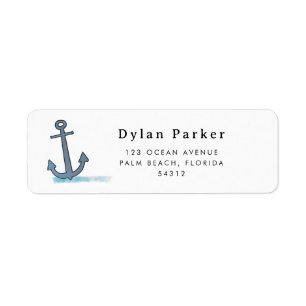 Personalised Kids Anchor Return Address