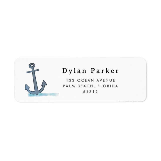 Personalised Kids Anchor Return Address (Front)