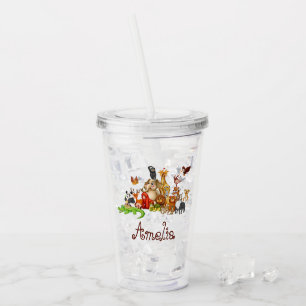 Personalised Kid's animals Acrylic Tumbler