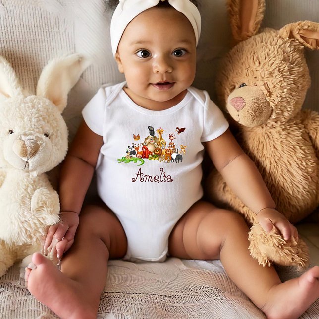 Personalised Kid's animals  Baby Bodysuit (Creator Uploaded)