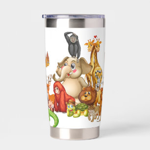 Personalised Kid's animals Insulated Tumbler