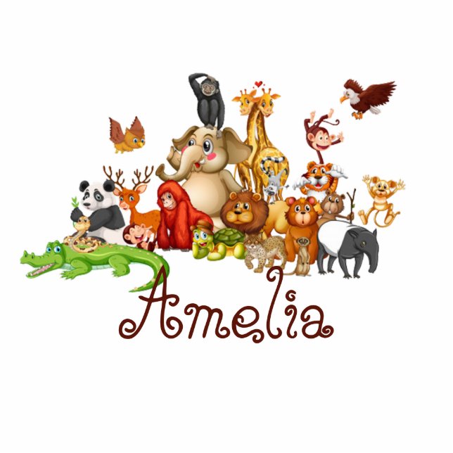 Personalised Kid's animals magnet Photo Sculpture Magnet (Front)