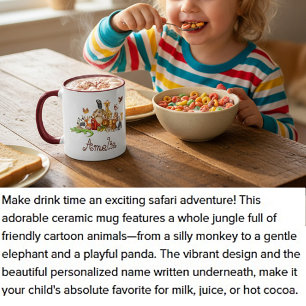 Personalised Kid's animals  Mug