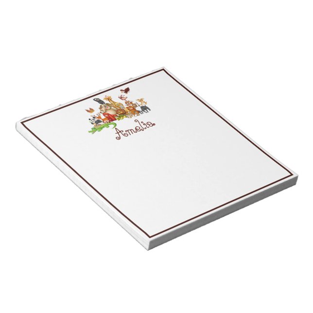 Personalised Kid's animals  Notepad (Angled)