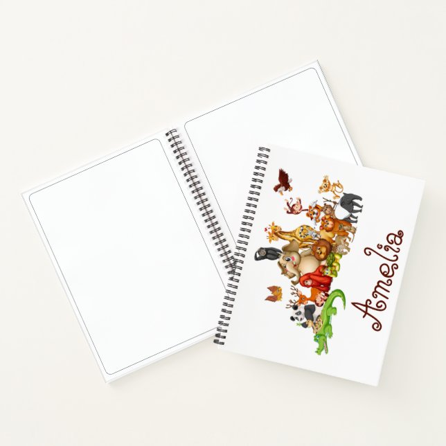Personalised Kid's animals Sketch Notebook (Inside)
