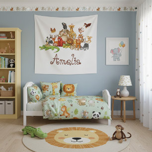 Personalised Kid's animals Tapestry