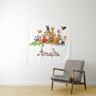 Personalised Kid's animals  Tapestry