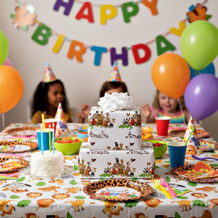Personalised Kid's animals  Wrapping Paper