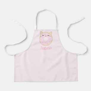 Personalised Kids Apron Cat Doughnut Baking Apron