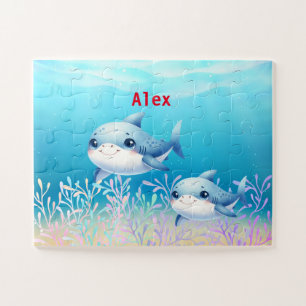 Personalised kids baby sharks jigsaw puzzle