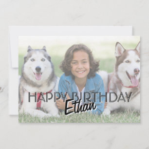 Personalised Kids Birthday Card with Photo & Name