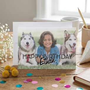 Personalised Kids Birthday Card with Photo & Name