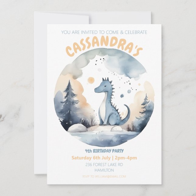 Personalised Kids Birthday Party Invitation (Front)