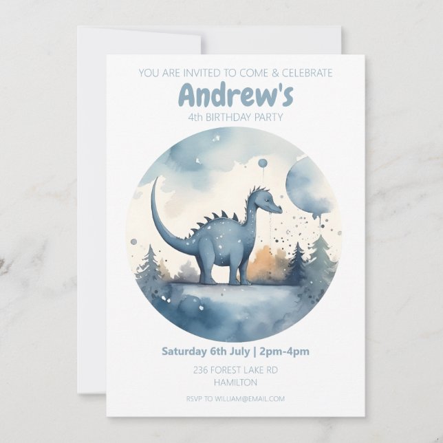 Personalised Kids Birthday Party Invitation (Front)
