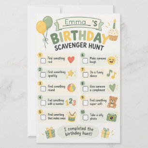 Personalised Kids Birthday Scavenger Hunt Party