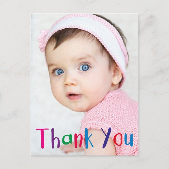 Personalised Kids Birthday Thank You Postcard (Front)