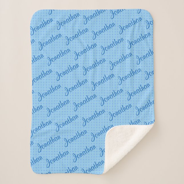 Personalised Kid's Blanket in Light Blue  (Front)