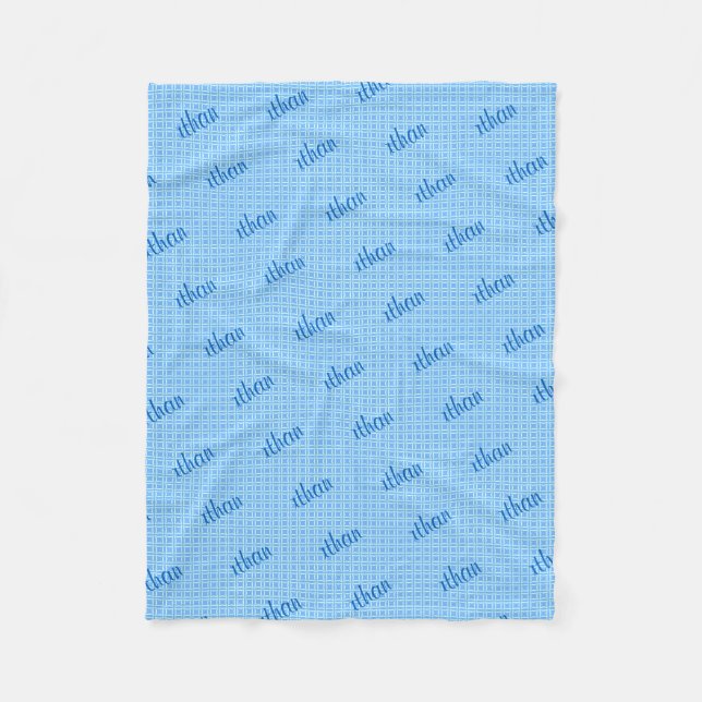 Personalised Kid's Blanket in Light Blue  (Front)