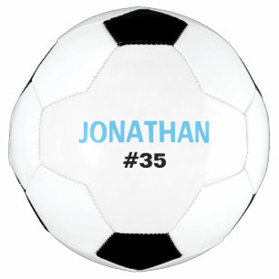 Personalised Kids Blue White Add A Name Football