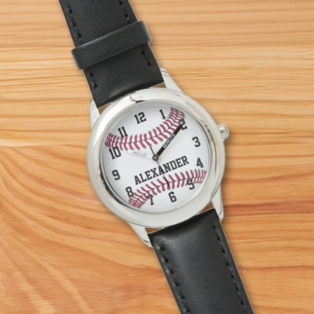 Personalised Kids Boys Baseball Watch (boys personalized baseball watch)