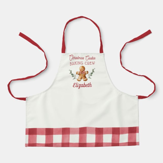 Personalised Kids Christmas Baking Crew Apron (Front)