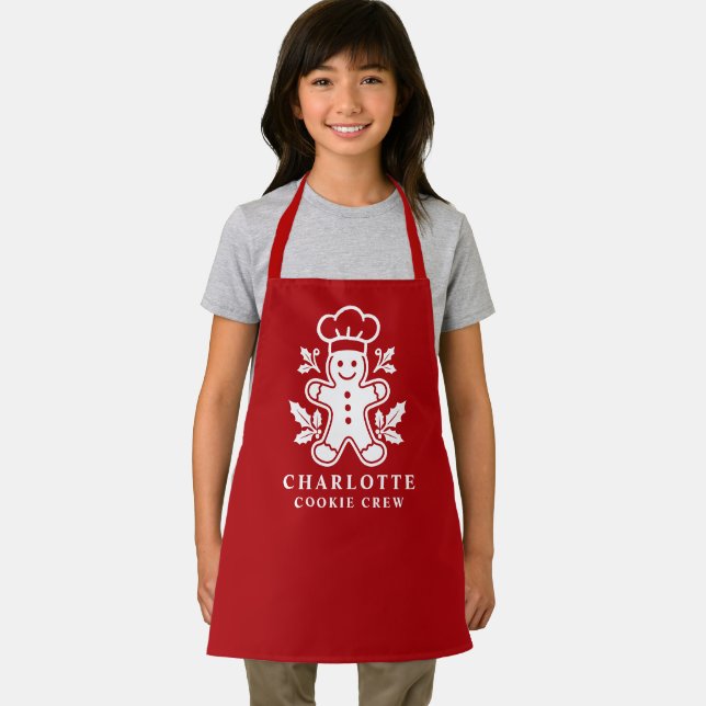 Personalised Kids Christmas Cookie Crew Apron (Insitu)