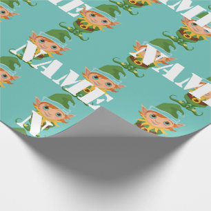 Personalised Kids Christmas Elf Wrapping Paper