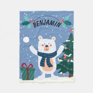 Personalised Kids Christmas Fleece Blanket 