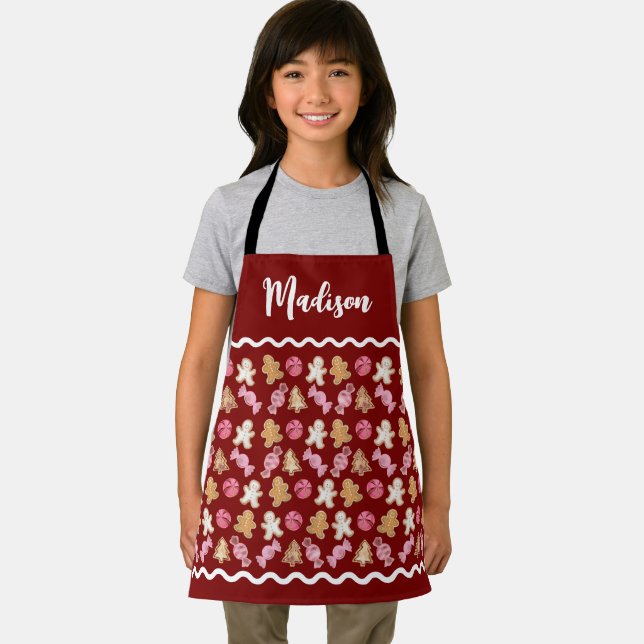 Personalised Kids Christmas Holiday Baking Apron (Insitu)