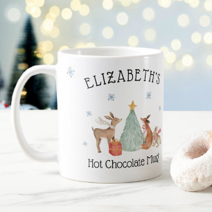 Personalised Kids Christmas Woodland Animals Hot Coffee Mug