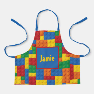 Personalised Kids Construction Toy Building Blocks Apron