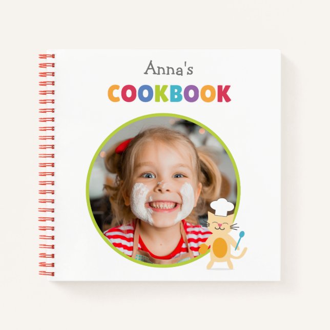 Personalised Kids Cookbook (Your Photo)  Notebook (Front)