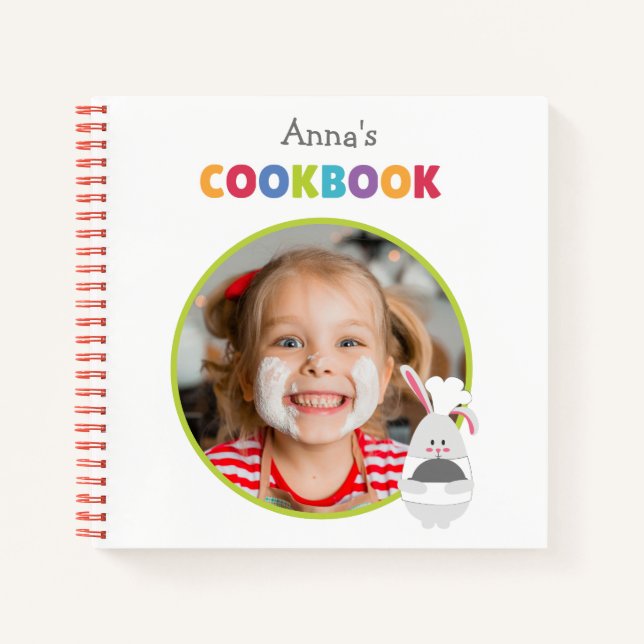 Personalised Kids Cookbook (Your Photo)  Notebook (Front)