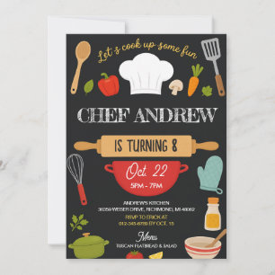 Personalised Kids Cooking Birthday party Invitation