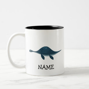 Personalised Kids Custom Dinosaur turtle Two-Tone Coffee Mug