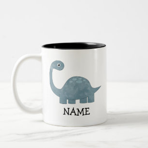 Personalised Kids Custom Dinosaur Two-Tone Coffee Mug