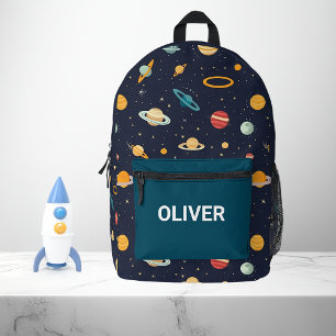 Personalised Kids Cute Outer Space Printed Backpack