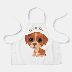 Personalised Kids Cute Puppy All-Over Print Apron